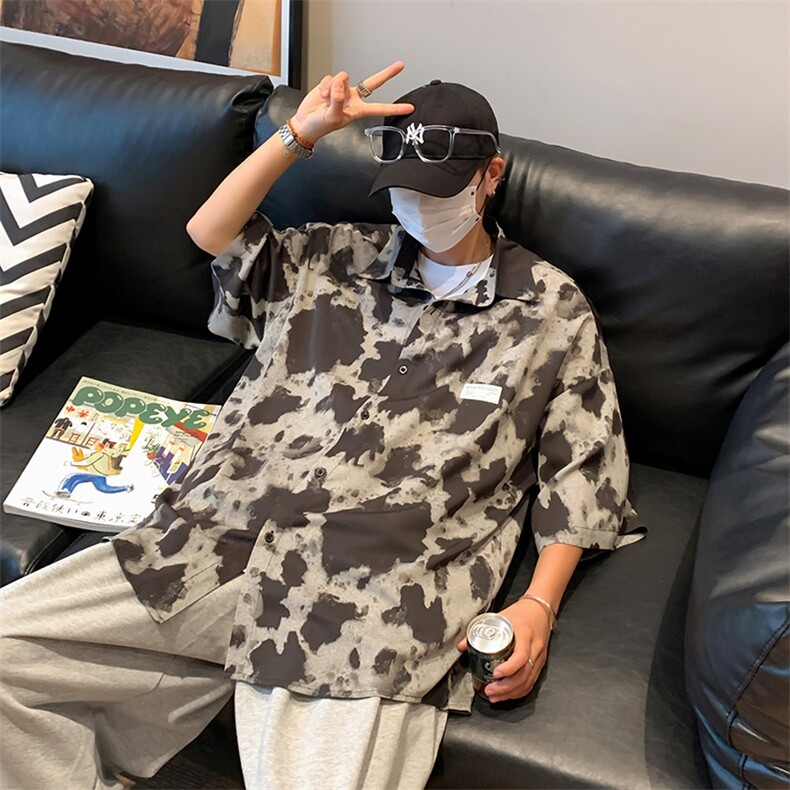 特p35夏威夷大码男装衬衫加肥加大码胖子衬衣宽松外套bf风港风，男装衬衫，星座909-2（原星座717-2）