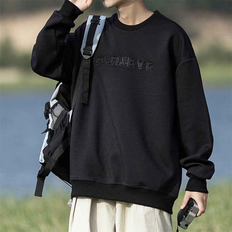 新款大斜纹卫衣钢印落肩宽松CITYBOY风VE2011-P42,男装卫衣,星座717