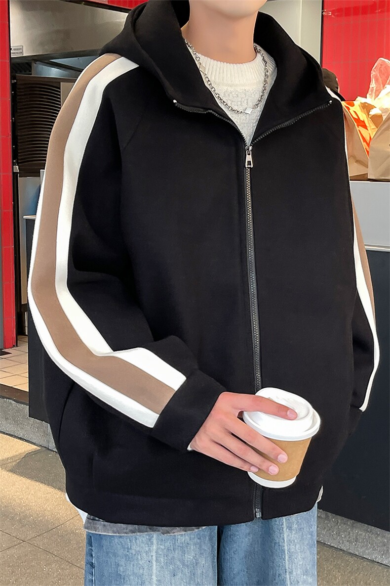 男装呢料夹克23秋冬新款毛呢大衣男生连帽外套XZ514-2-F595-P125,男装夹克,星座514-2(原B239)
