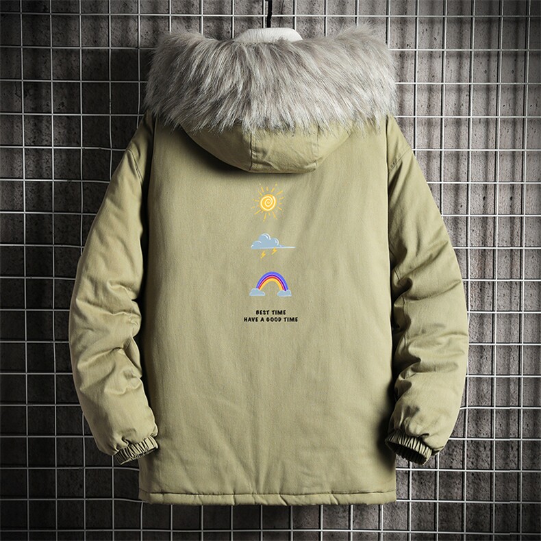 MM48141-P130冬季大毛领衣男士大码加厚袄男服网格挂拍,男装棉衣,电商A040A