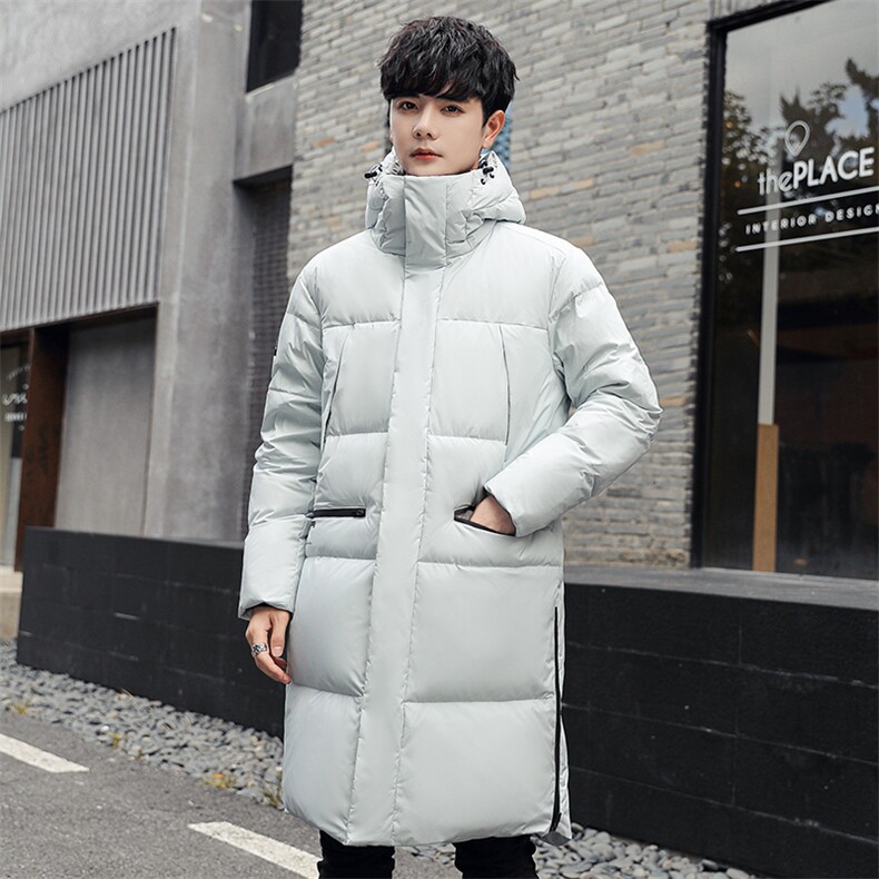 大长款连帽潮牌时尚宽松韩版情侣学生定制白鸭绒羽绒服团体班服,男装羽绒服,星座301D-5(原星座1415）