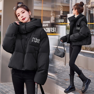 新款冬装连帽白鸭绒羽绒服短款宽松面包服图片