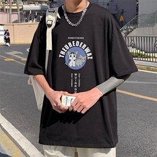 DX17160-P20纯棉短袖t恤男大码半袖打底衫宽松体恤衫港风，男装T恤，电商A040