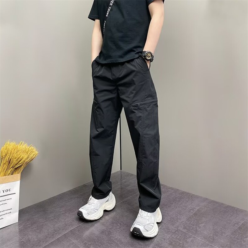 美式男裤2025年夏季薄款痞帅宽松哈伦裤青年男士休闲户外直筒裤子,男装休闲裤,电商B212（原钱塘6029）