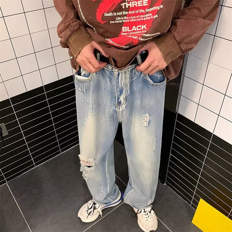 简约牛仔裤青春流行慵懒长裤潮新款夏季男气质WH88-P48,男装牛仔裤,星座1109-3