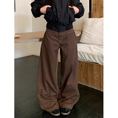 工装牛仔裤子男女秋季美拉德风显瘦百搭直筒拖地长裤KB5106，男装牛仔裤，星座1116A（原606A-3）