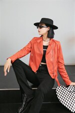 秋季新品皮外套，其它，火红