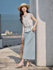 现货2025年夏季新款套装两件套时尚年轻休闲/淑女，女装套装/套裙，悦祺