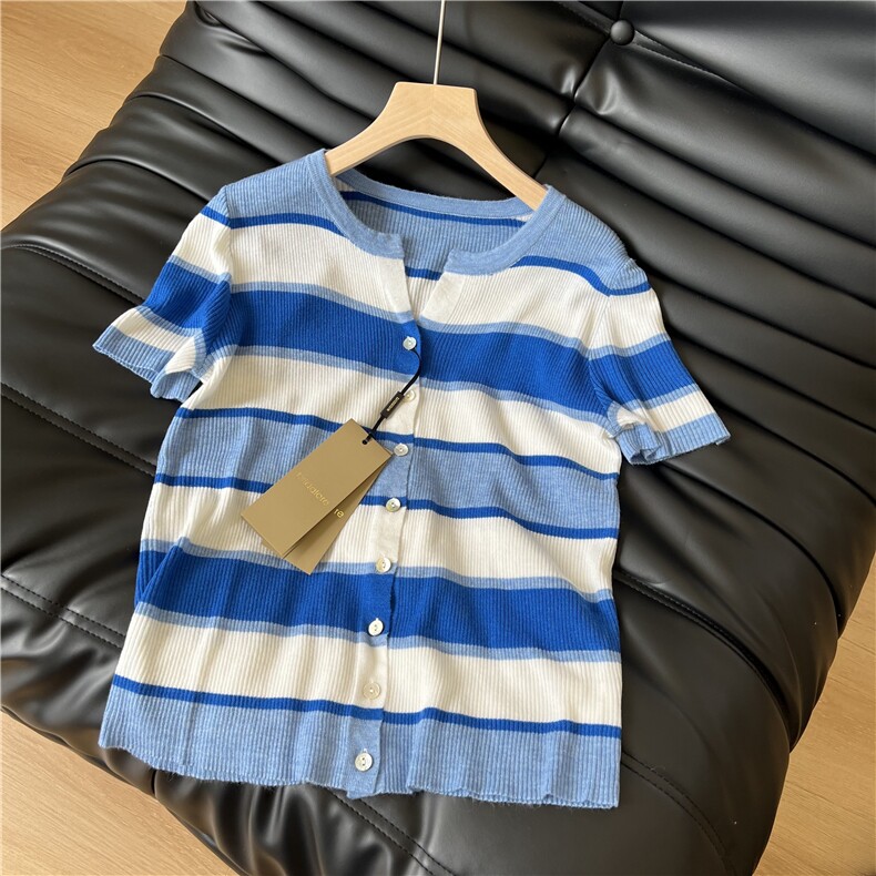 2024年夏季短袖套头时尚气质百搭针织衫，女装针织衫/毛衣，沐策羊绒