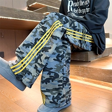 美式三条杠迷彩工装卫裤休闲高街男女宽松休闲长裤K8685-特价45，男装休闲裤，电商A007