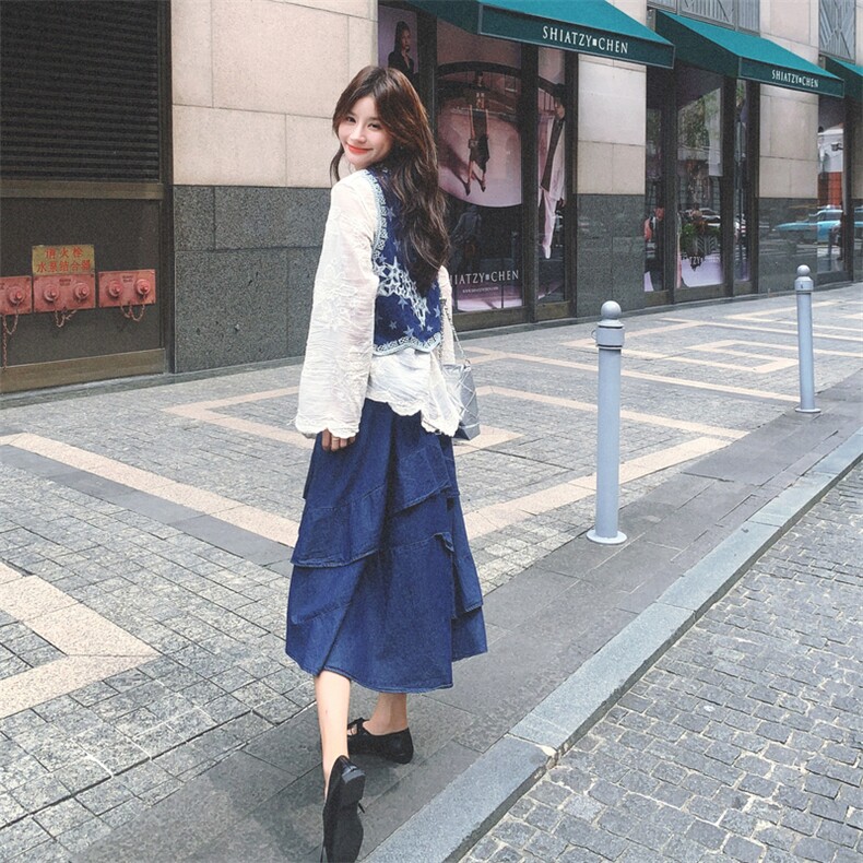 有货民族风牛仔马甲三件套AD808-P175K248,女装套装/套裙,2B187
