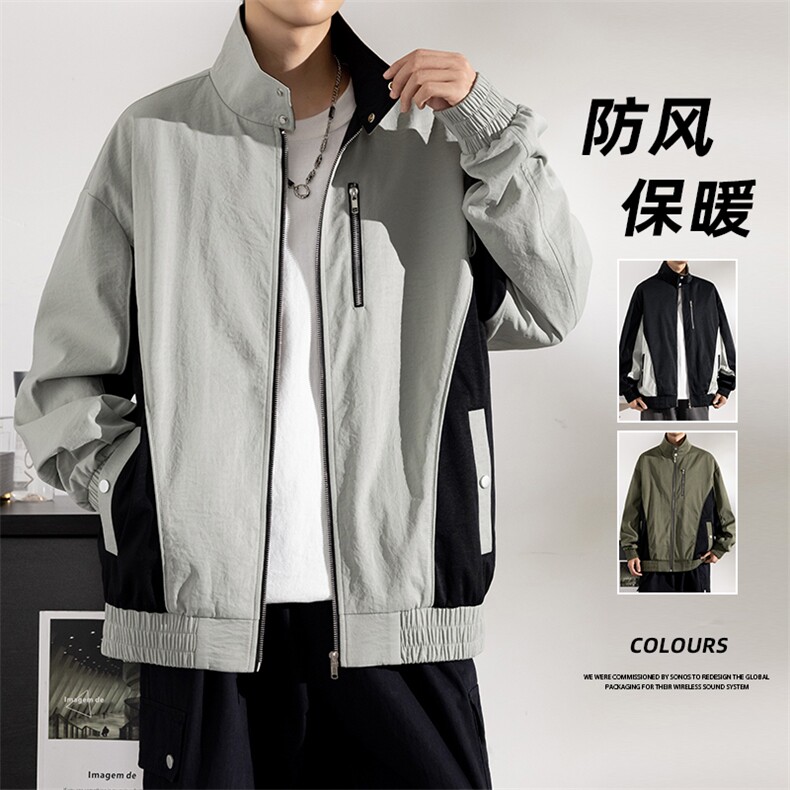 大码休闲立领夹克外套 8576-P70控129大码元图片