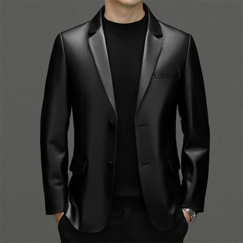 23106秋冬新款海宁男士真皮皮衣皮西服休闲男装外套百搭P700图片