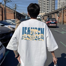 抖音得物直播品质潮流字母印花宽松短袖T恤dcm312-特批20控38，男装T恤，星座605(原A050)