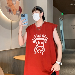 已注册得物直播抖音品质250克重磅纯棉男无袖背心T恤T569P28控39图片