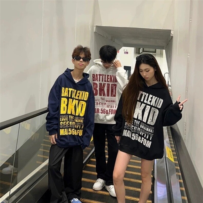 春秋季新款黑色字母卫衣男装简约潮流长袖连帽休闲时尚男士卫衣,男装卫衣,星座506A