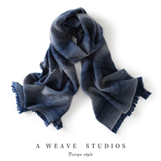 2025年秋季时尚百搭通勤简约休闲渐变格子围巾，围巾，英皇羊绒