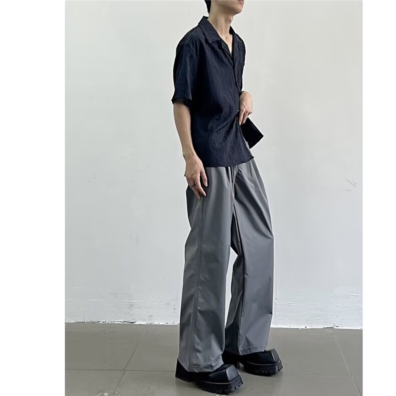 2025新款夏季男装潮牌高级感纯白色提花短袖衬衫宽松休闲百搭上衣,男装T恤,星座506A