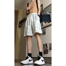 夏季巴黎脏脏短裤宽松扎染运动五分裤A463特P33控68，男装牛仔裤，电商A309