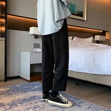 小西裤男直筒宽松裤子日系垂感休闲潮中性九分西装裤夏XK399-P35图片