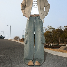 26春款解构工装牛仔长裤街头潮酷都市时尚牛仔裤K663TP55控88，男装牛仔裤，电商A102B