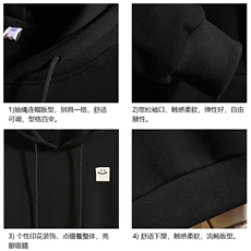 纯棉连帽卫衣男大码运动帽衫宽松薄砖墙WY2316-P35，男装卫衣，电商A040A