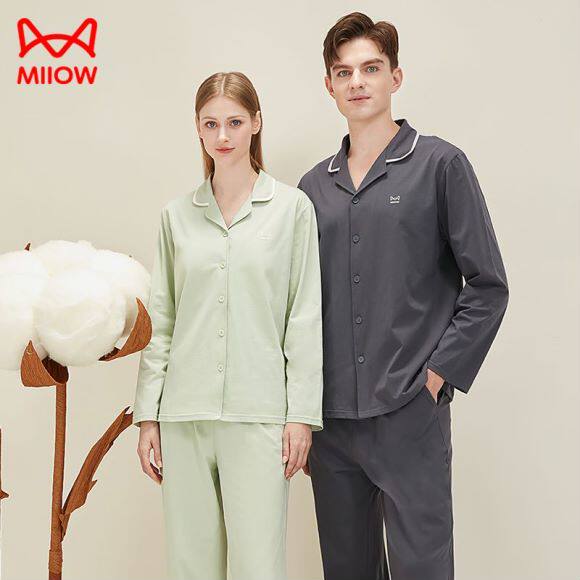 2025年秋季长裤睡衣女子休闲衬衫领长袖情侣休闲套装，睡衣套装，泰合衣坊