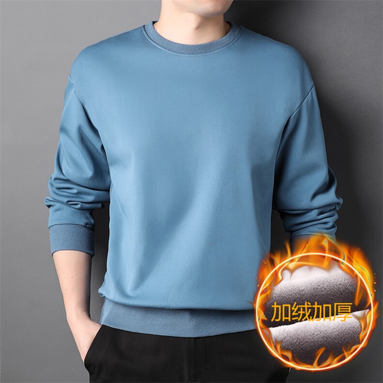 YH808秋季新款2023年男士休闲加绒加厚圆领卫衣长袖套头外套P62图片