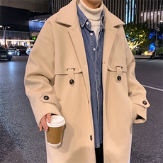 517A-8-Y26-P128现货设计感长款毛呢大衣，男装毛呢大衣，星座517A-8（原B282）