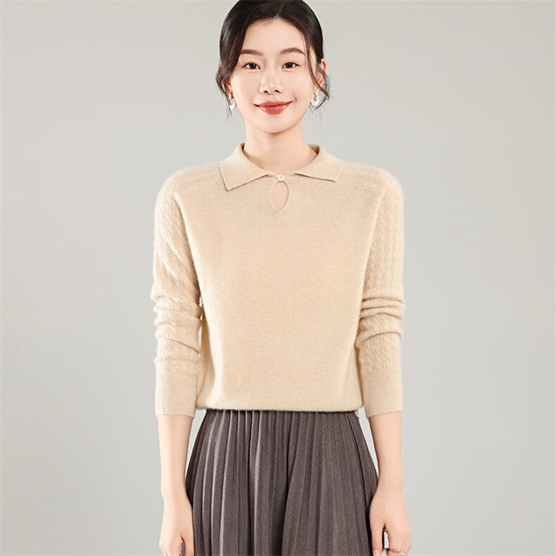 35%羊绒衫秋冬季新款舒适时尚百搭女式宽松长袖打底毛衣,女装羊绒衫,琳尚羊绒