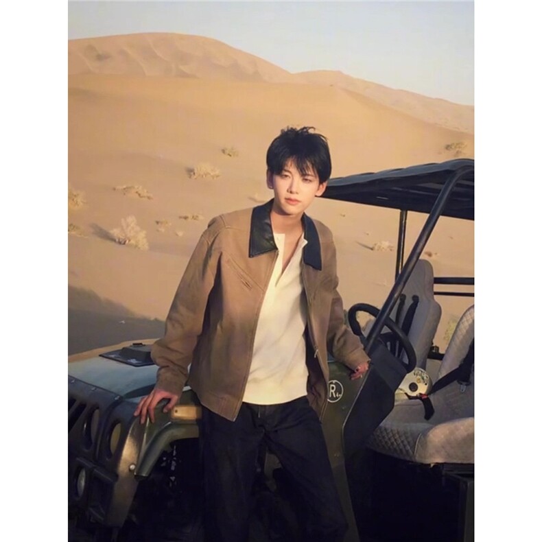 JK982-P75复古棕色哈灵顿夹克,男装夹克,电商B323A