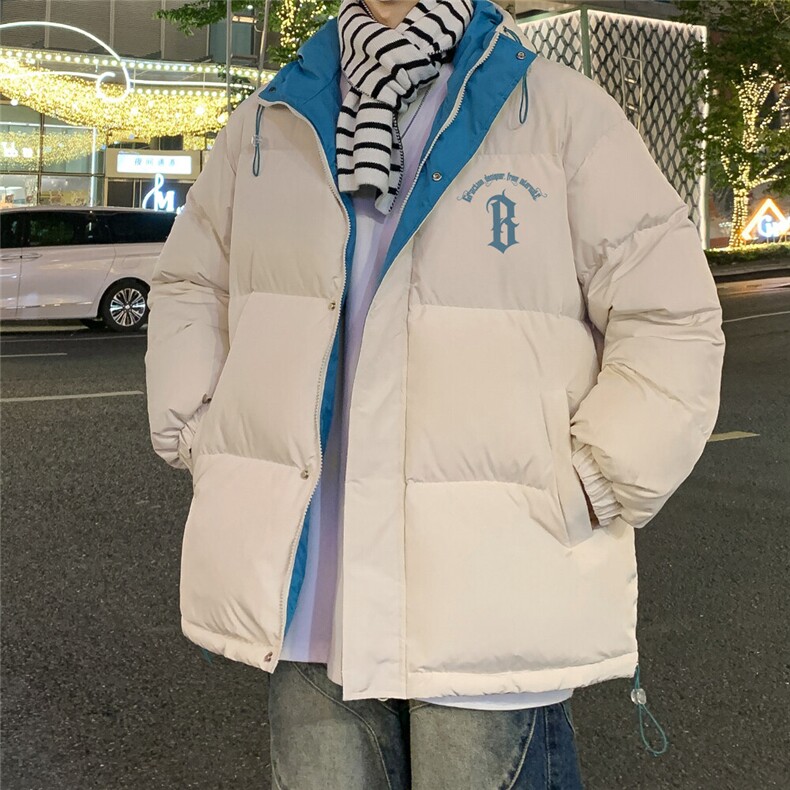 特批港风夜景字母印花宽松连帽棉衣TPMY6161特批95控148,男装棉衣,电商A247