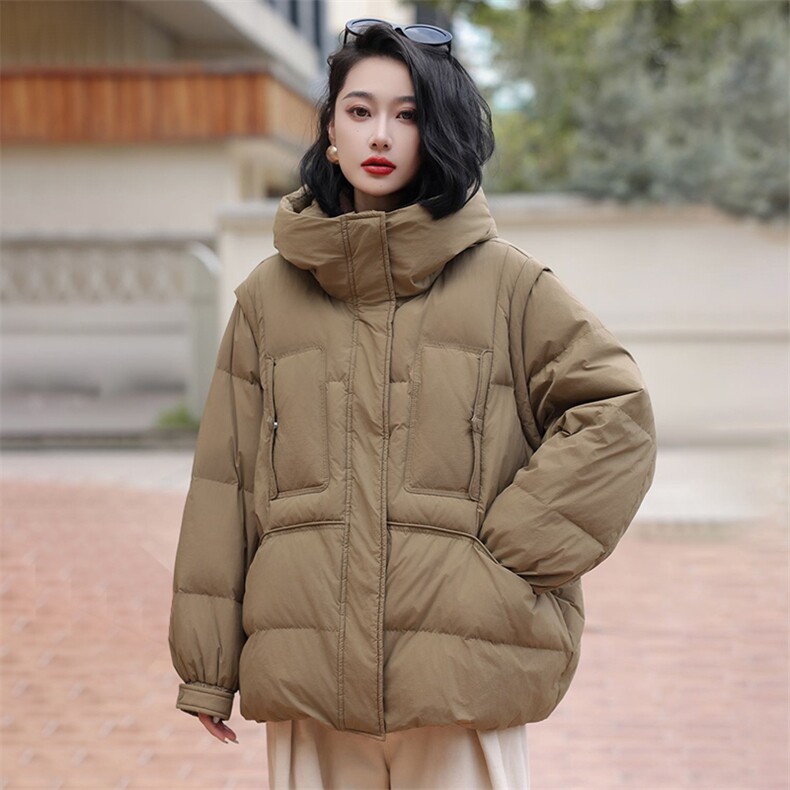现货现货现货24冬季新款连帽90白鸭绒羽绒服,女装羽绒服,阳光伊恋