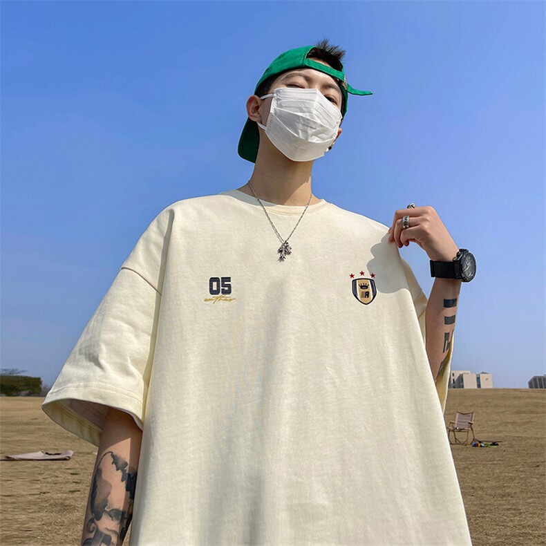 抖音得物二开 现货 220克夏装重磅美式高街宽松短袖t恤 MT286图片