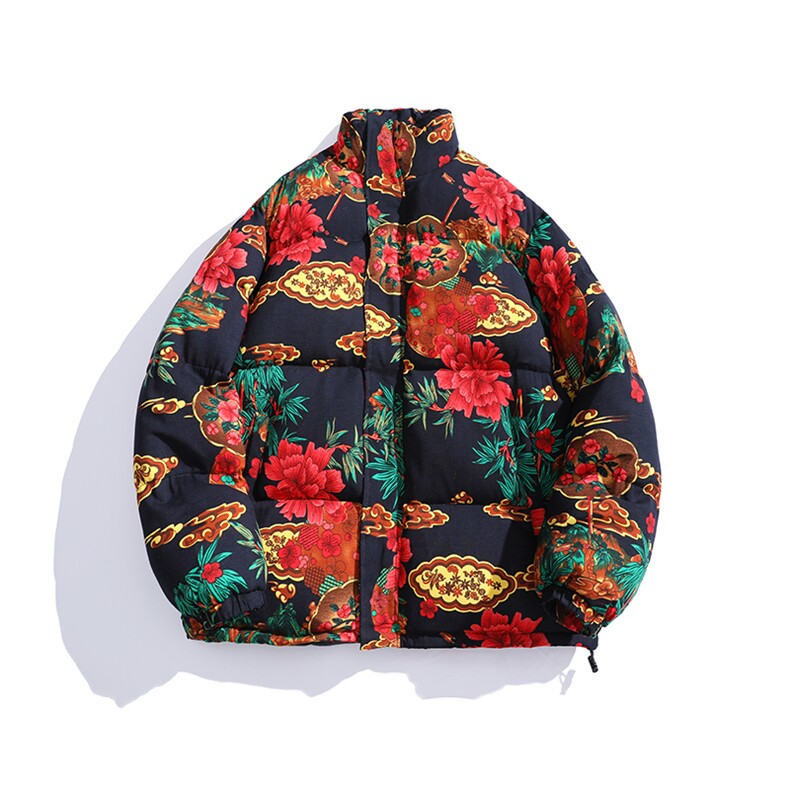 MY205新大花棉衣保暖防寒棉服面包服风民族特色外套大花男女，男装民族服装，星座115A-1