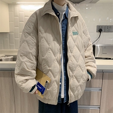 冬季oversize美式复古衣外套加厚袄潮牌菱格服男W6312-P78，男装棉衣，星座512-3