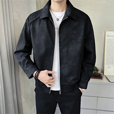 2025春季店主风新款刺绣翻领夹克休闲青年时尚百搭外套2507-P130，男装夹克，电商A413