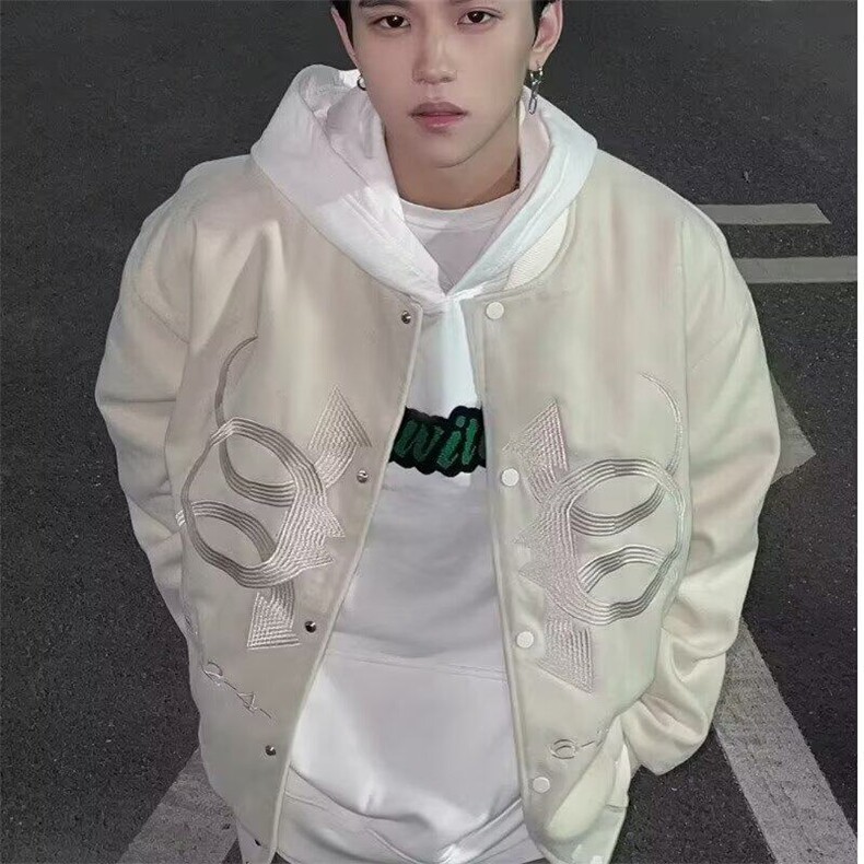 网络图现货  美式复古刺绣宽松休闲百搭夹克外套棒球服JV34-P68图片