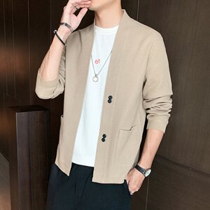 秋冬季毛衣男厚款针织衫开衫男休闲外套线衣潮DF165T图片