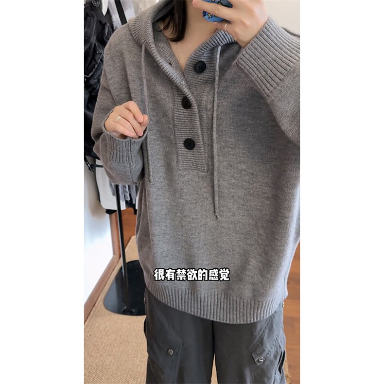 重磅秋冬装北极绒开衫毛衣美式复古休闲慵懒风针织衫加厚连帽外套,男装针织衫/毛衣,电商A486-1
