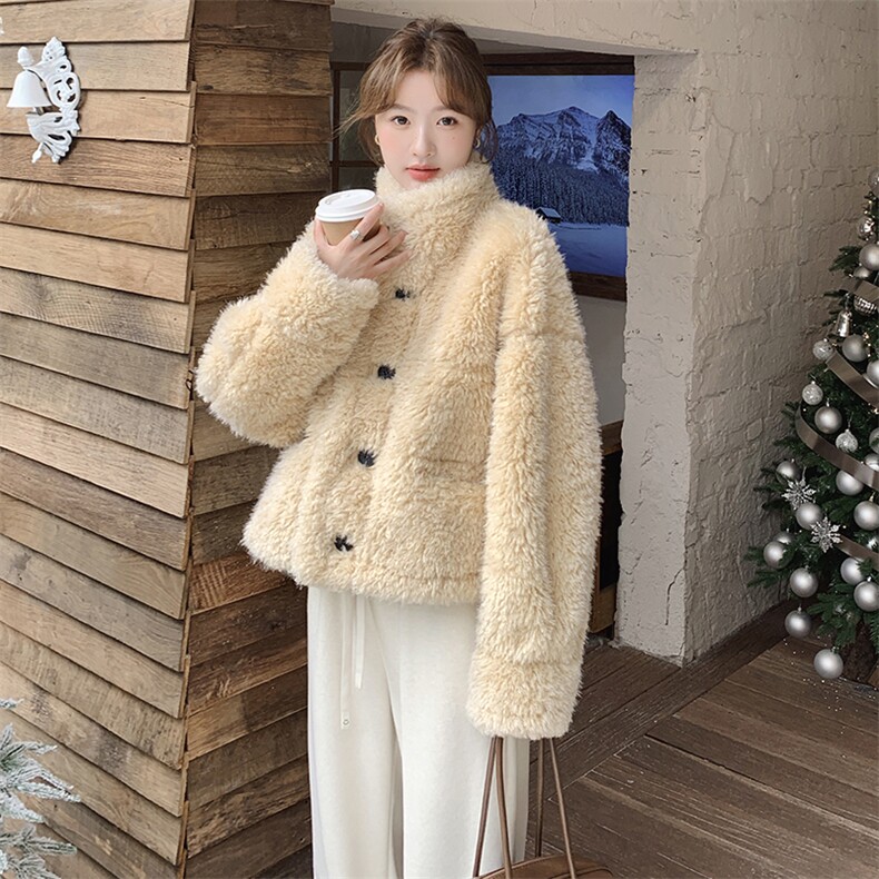 【现货】冬装双面穿加厚羊羔毛皮毛一体浙宝208-8057-P185K278，女装羊羔毛/颗粒绒，浙宝208