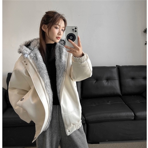 荔枝皮狼王座山雕棉服全毛连帽加厚夹克外套男 H1172 特P120图片
