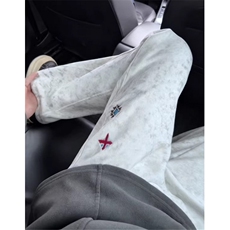 扎染刺绣卫裤男款秋冬季废土风微喇裤子显瘦直筒休闲裤KM23，男装休闲裤，星座1116A（原606A-3）