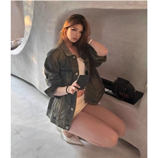 Cleanfit巴家竹节纹bootcut水洗美式复古做旧廓形牛仔夹克外套，男装夹克，星座1210-1