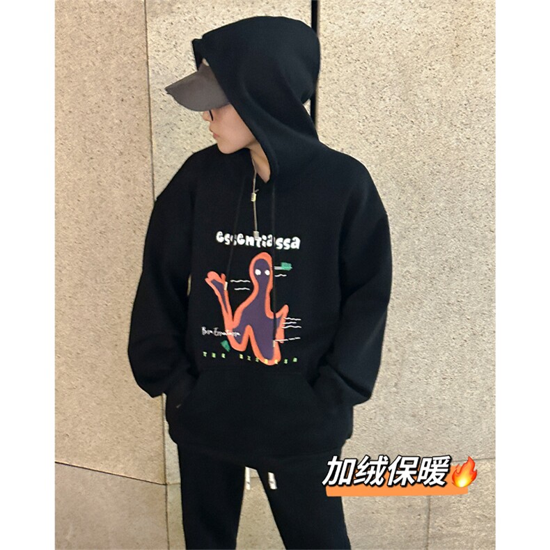 1015-2TT785-P65加绒70秋季高街美式休闲连帽卫衣男女,男装卫衣,星座1015-2