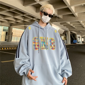 高品质！全棉重磅400克潮牌宽松休闲三条杠连帽卫衣 RH1409 特p58图片