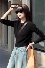 秋冬新款羊毛短款圆领毛衣时尚百搭显瘦保暖针织衫，女装羊毛衫，旭驰羊绒