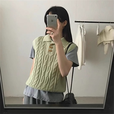 2025牛角扣马甲时尚百搭通勤简约休闲，女装马甲，新胜羊绒