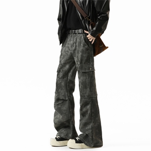美式高阶 复古做旧休闲扎染痞帅工装情侣ins长裤 KZ21K8806 TP50图片