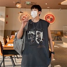 新款直播抖音得物品质纯棉250克重磅男无袖背心T恤T530P28控39，男装背心/马甲，电商C408(原B339-1)